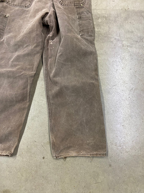 Preowned Heavily Faded Carhartt Brown Overalls Sz 40 Waist