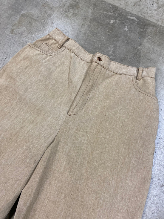 VTG Rhapsody Glazier Chicago Tan Canvas Pants Sz 33x31