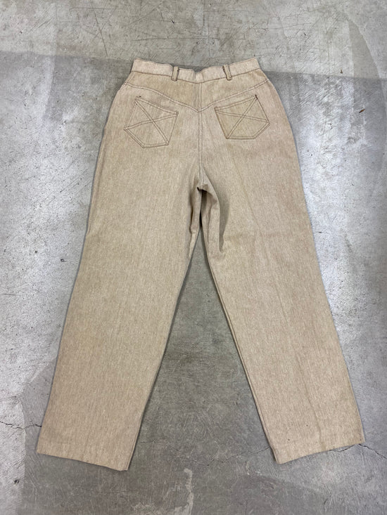 VTG Rhapsody Glazier Chicago Tan Canvas Pants Sz 33x31