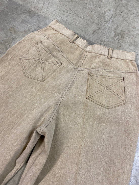 VTG Rhapsody Glazier Chicago Tan Canvas Pants Sz 33x31