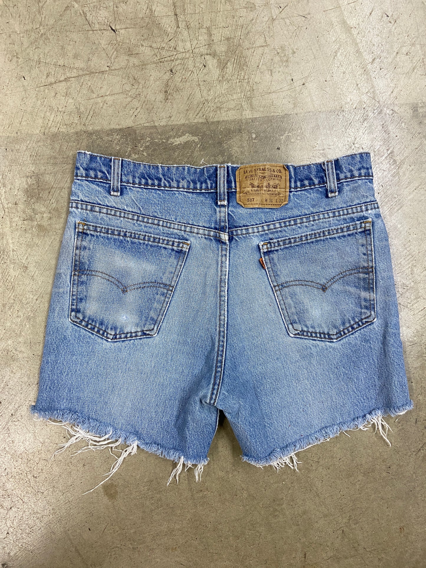 VTG 80s Levis Orange Tab Cutoff Shorts Sz 35"