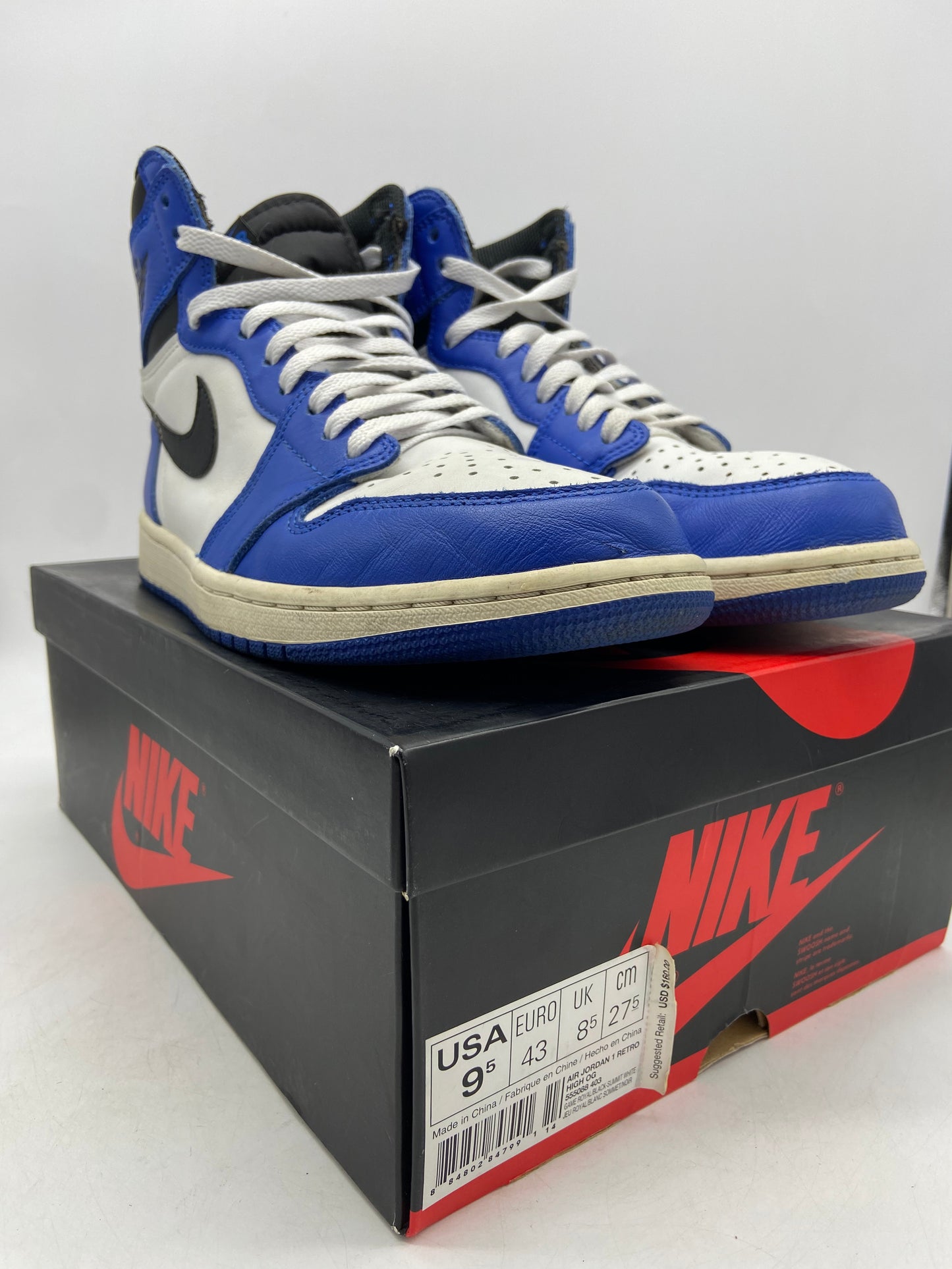 Preowned Jordan 1 Retro High Game Royal Sz 9.5M/11W