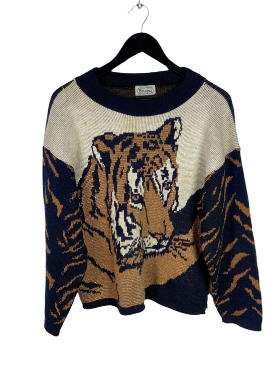 VTG Tiger Face Sweater Sz M