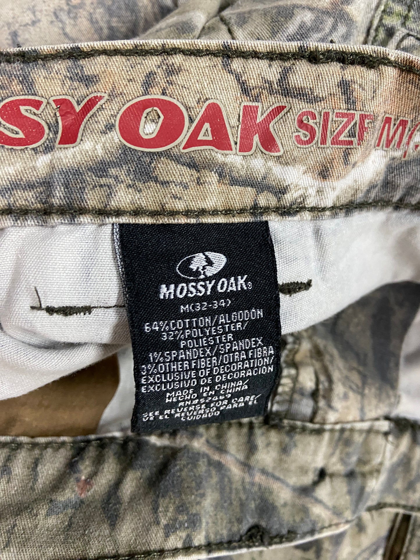 VTG Mossy Oak Camo Cargo Pants Sz 34x30