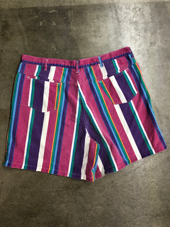 VTG Striped Denim Shorts Sz 42x7