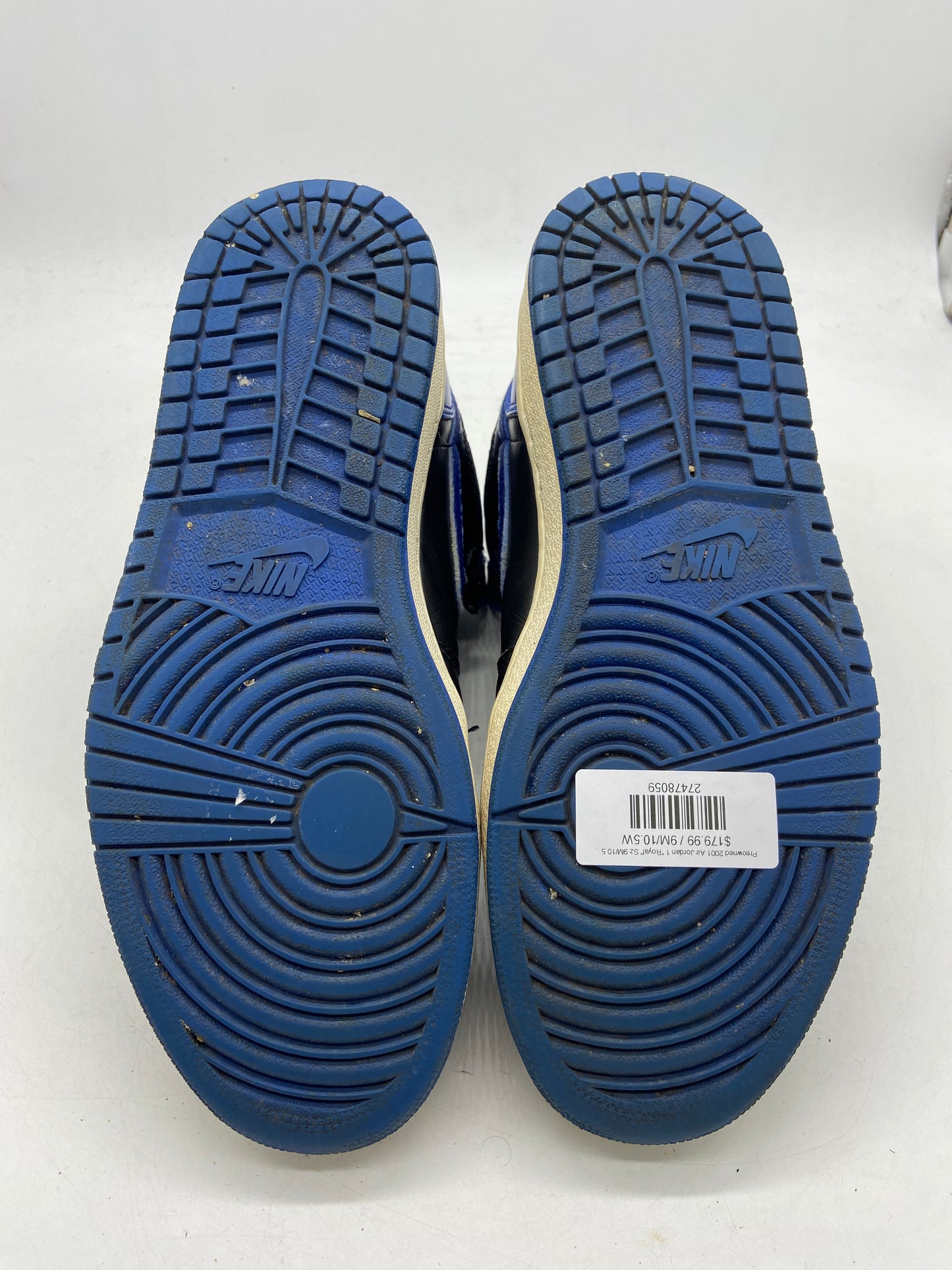 Preowned 2001 Air Jordan 1 "Royal" Sz 9M/10.5W 136066-041