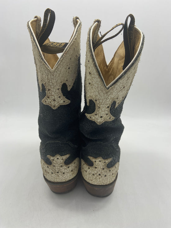 VTG Justin B & W Cowboy Boots Sz 9.5M/11W