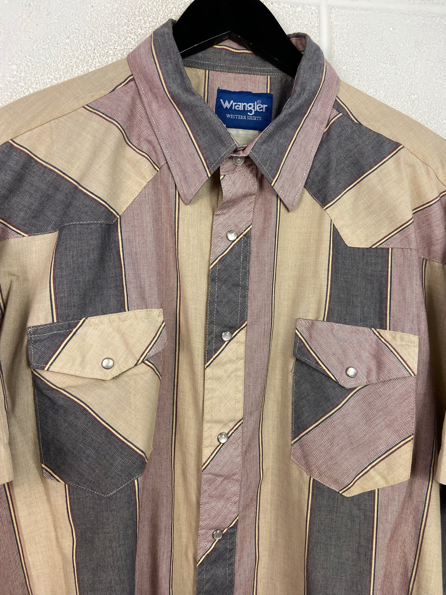 VTG Wrangler Western Brown Shirt Sz 2XL