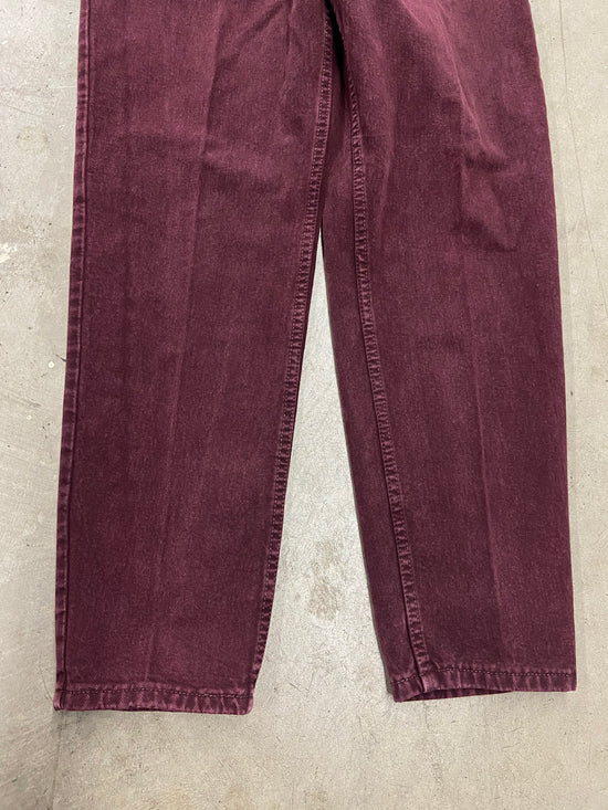 VTG Levi's 550 Burgundy Orange Tab Tapered Jeans Sz 34x30