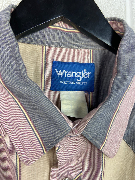 VTG Wrangler Western Brown Shirt Sz 2XL