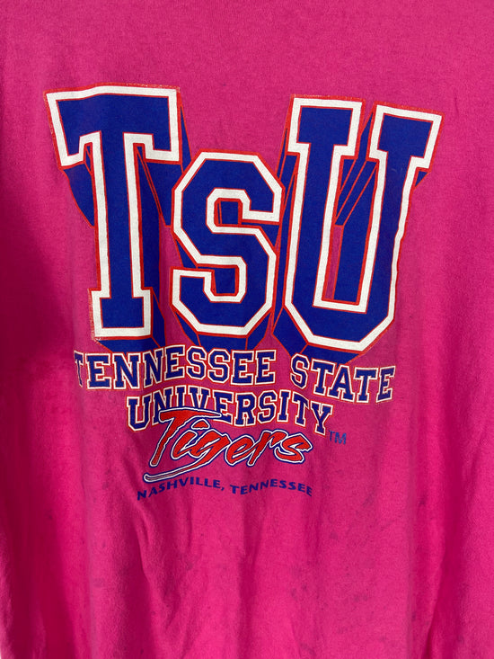 Vtg Y2K Tennessee State University Pink Tee Sz XL