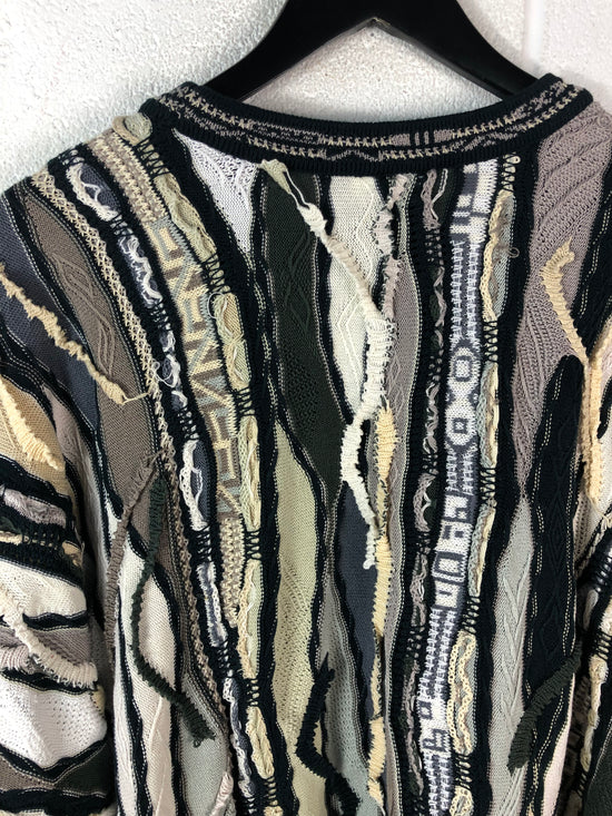 VTG Coogi Tan/Black Sweater Sz XL