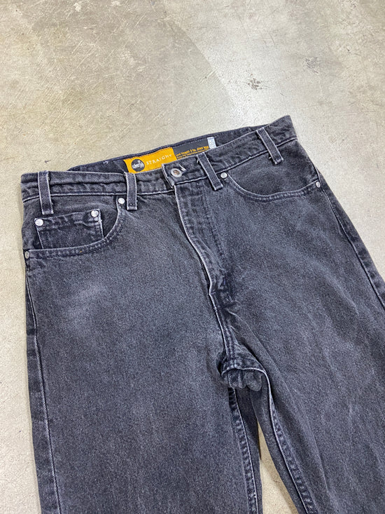 VTG Levis Straight Silvertab Black Denim Jeans Sz 32x34