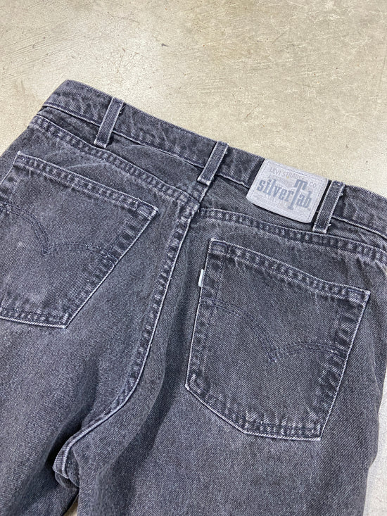 VTG Levis Straight Silvertab Black Denim Jeans Sz 32x34