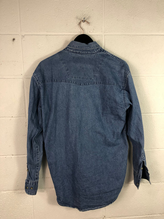 VTG Wrangler Denim L/S Button Up Pro-Rodeo Tour Sz L