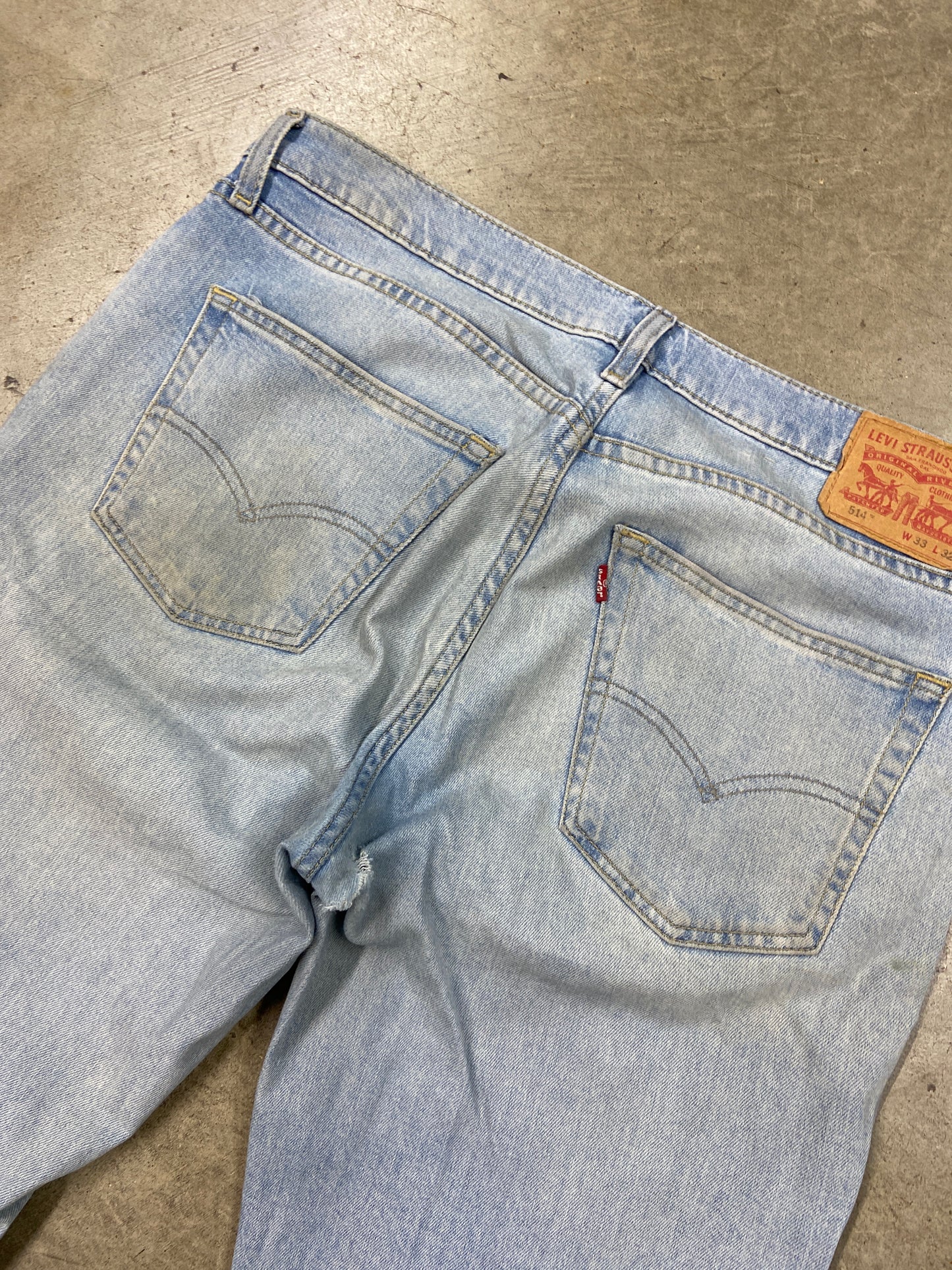 VTG Levi’s 514 Light Wash Denim Pants Sz 36x32