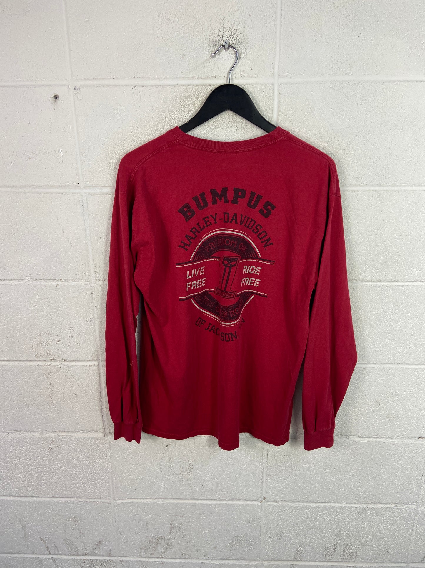 Harley Davidson Bumpus Red L/S Tee Sz M
