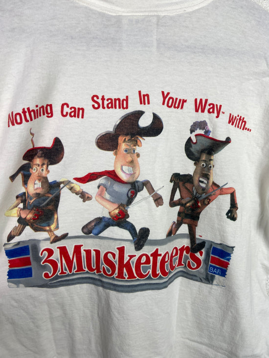 VTG Three Musketeers Candy Tee Sz L