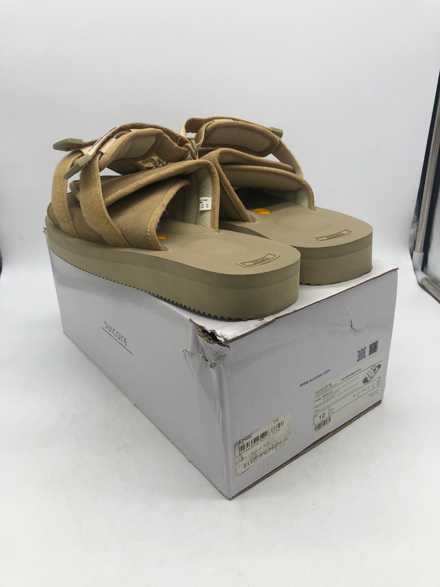 Preowned Suicoke Beige Moto Sandals Sz 12