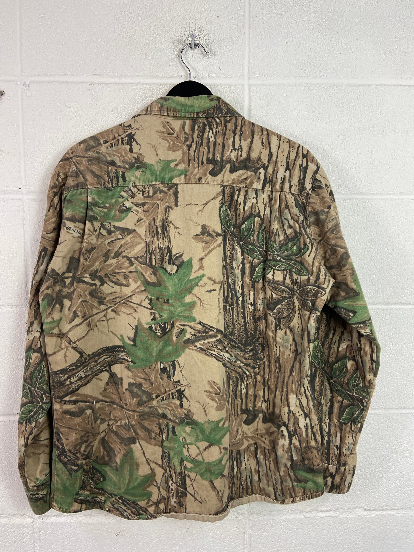 VTG Camo Realtree Walls Button Up L/S Work Shirt Sz L/XL