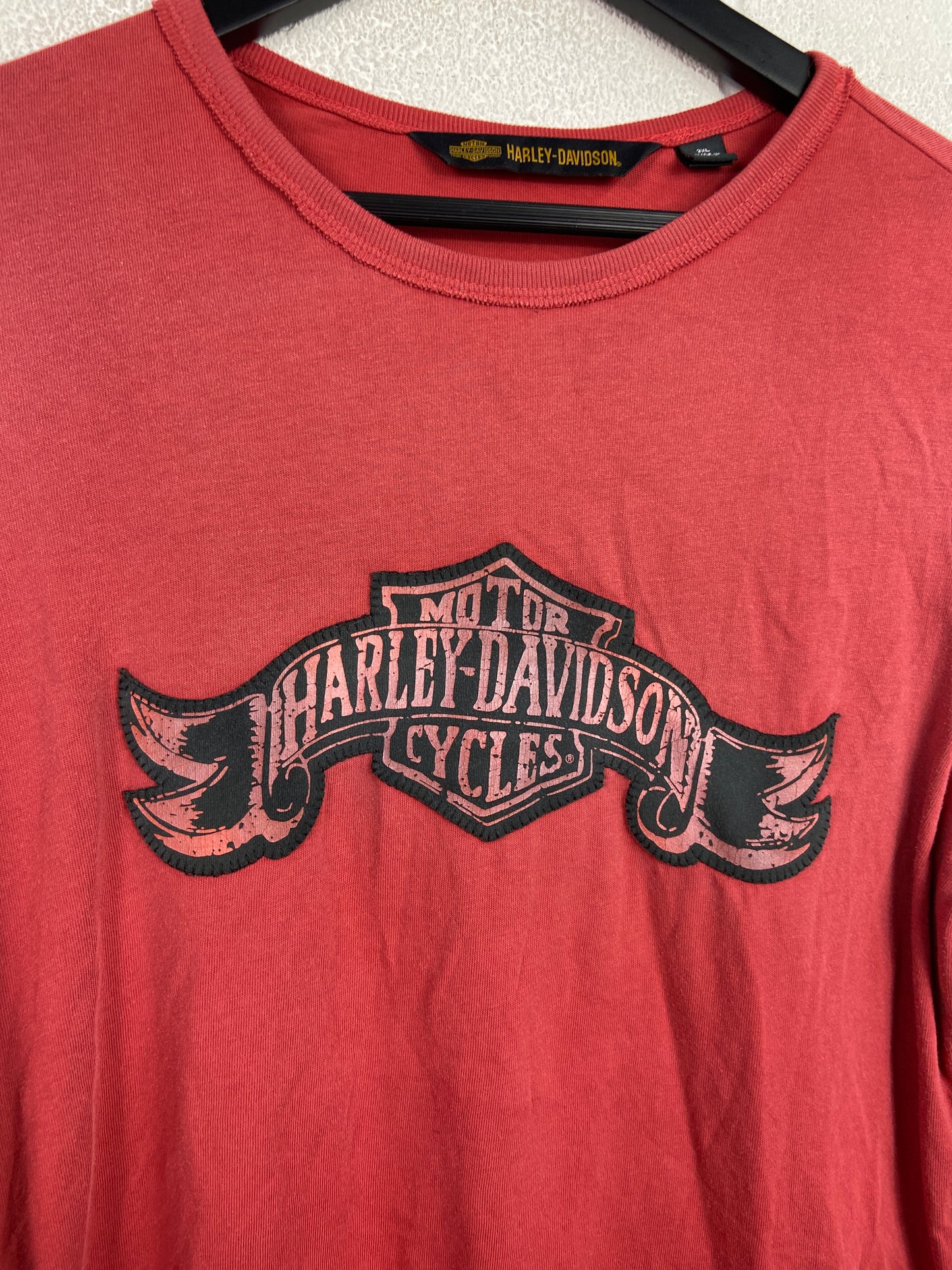 VTG Harley Davidson Red LS Tee Sz XL
