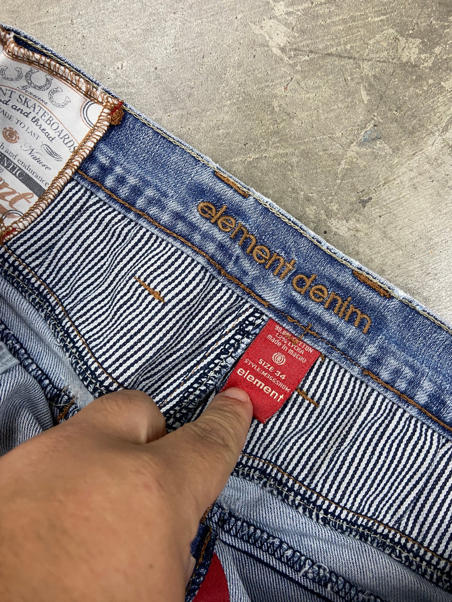 VTG Element Denim Ripped Jeans Sz 36x32