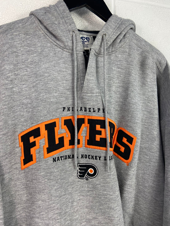 VTG Philadelphia Flyers NHL 1/4 Zip Hoodie Sz XXL