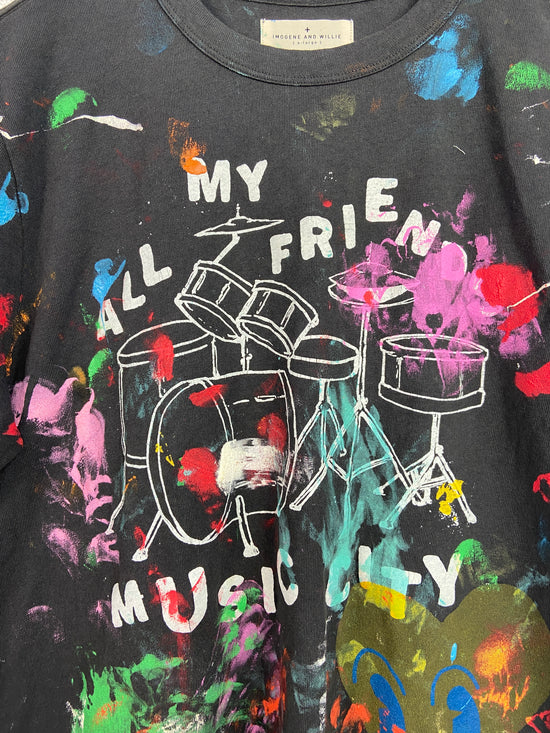 Imogene and Willie All My Friends Painted Tee Sz L