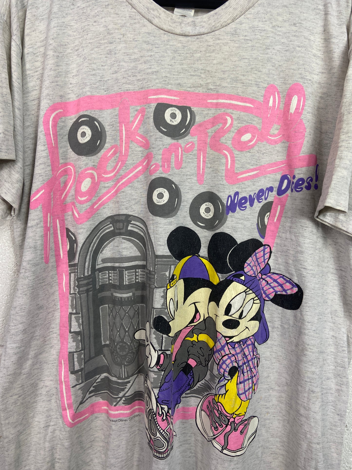 VTG Mickey Mouse "Rock n Roll Never Dies" Tee Sz XL