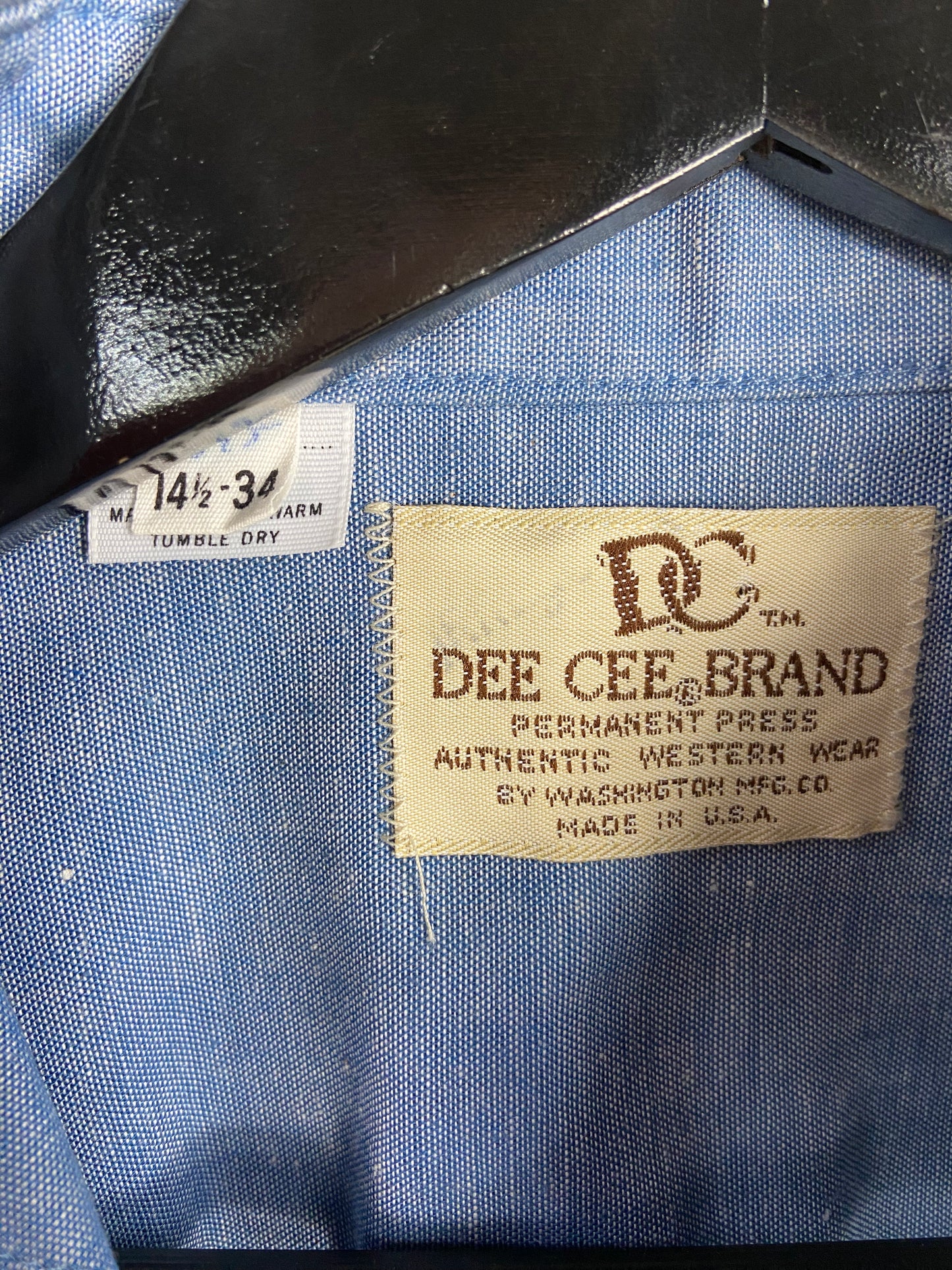 VTG Cee Dee Denim Pearlsnap Western Shirt Sz M