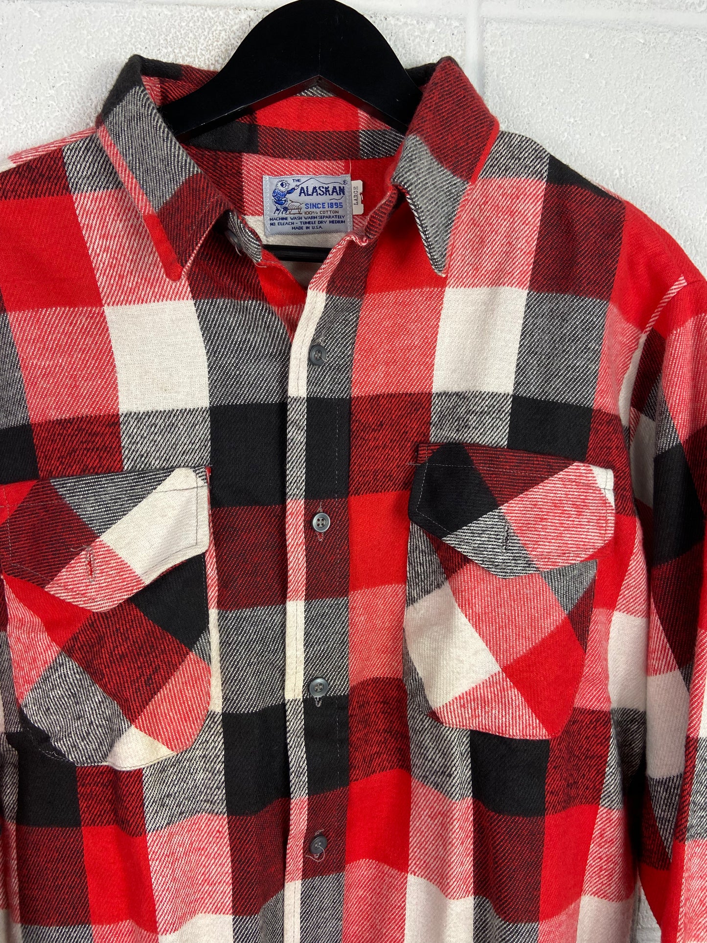 VTG The Alaskan Red Flannel Button Up Shacket Sz XL