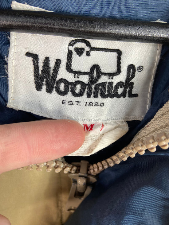 VTG Woolrich Tan Hooded Rain Jacket Sz L