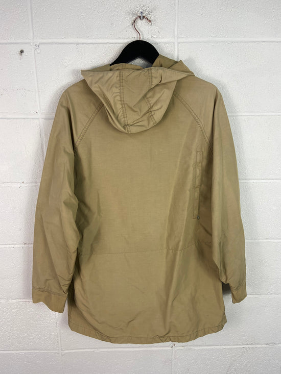 VTG Woolrich Tan Hooded Rain Jacket Sz L