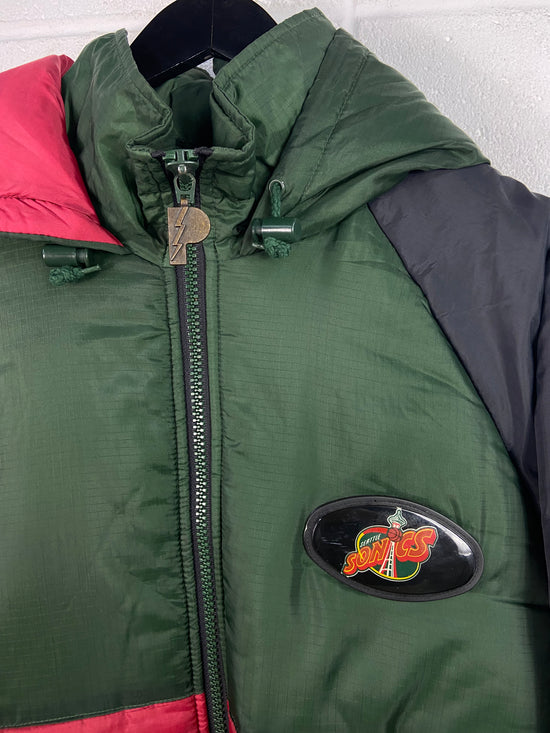 VTG Seattle Sonics Pro Player Puffer Jacket Sz XL