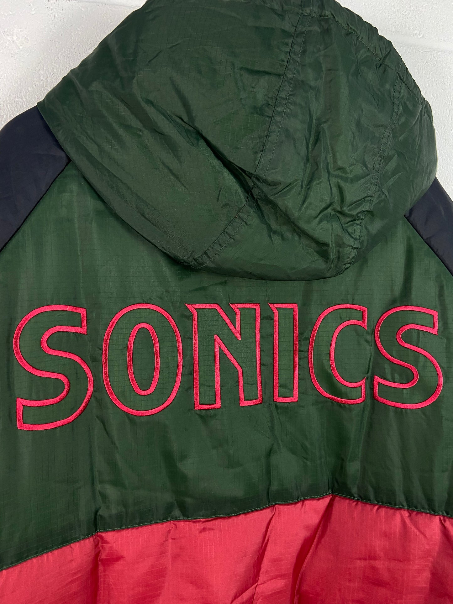 VTG Seattle Sonics Pro Player Puffer Jacket Sz XL