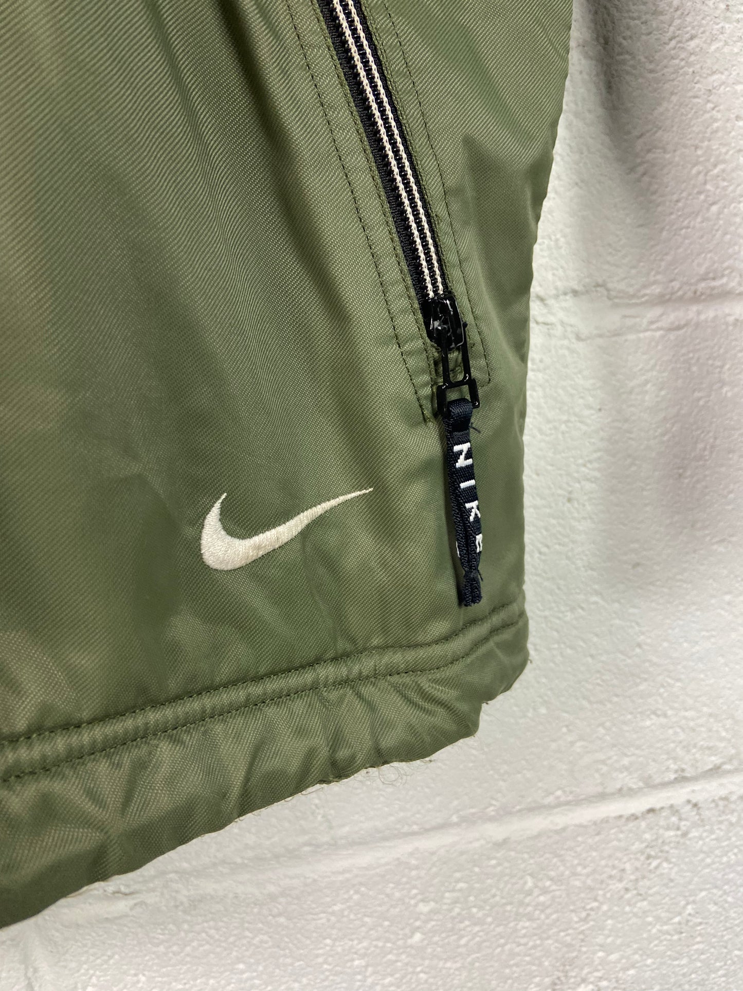 VTG Nike Green Trench Puffer Jacket Sz XL