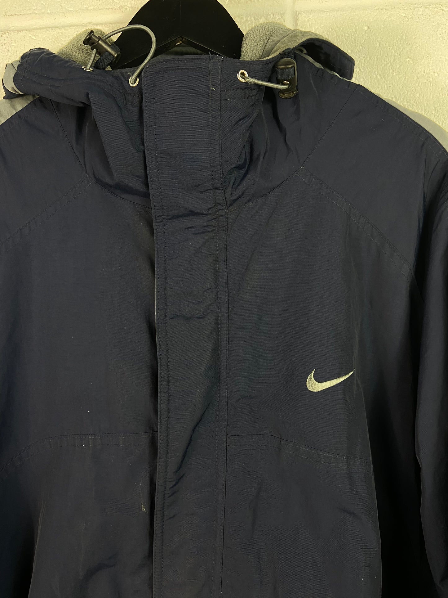 VTG Nike Navy Blue/Gray Puffer Jacket Sz 2XL