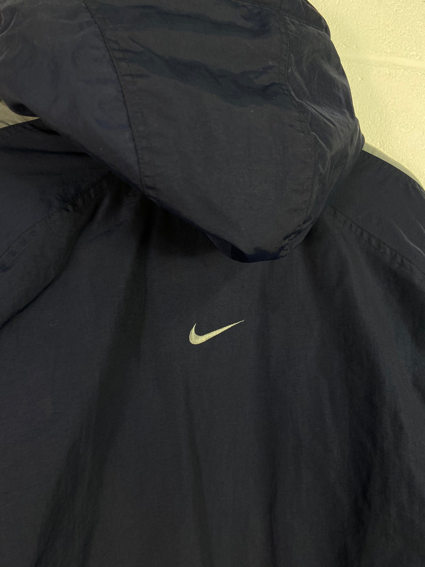 VTG Nike Navy Blue/Gray Puffer Jacket Sz 2XL