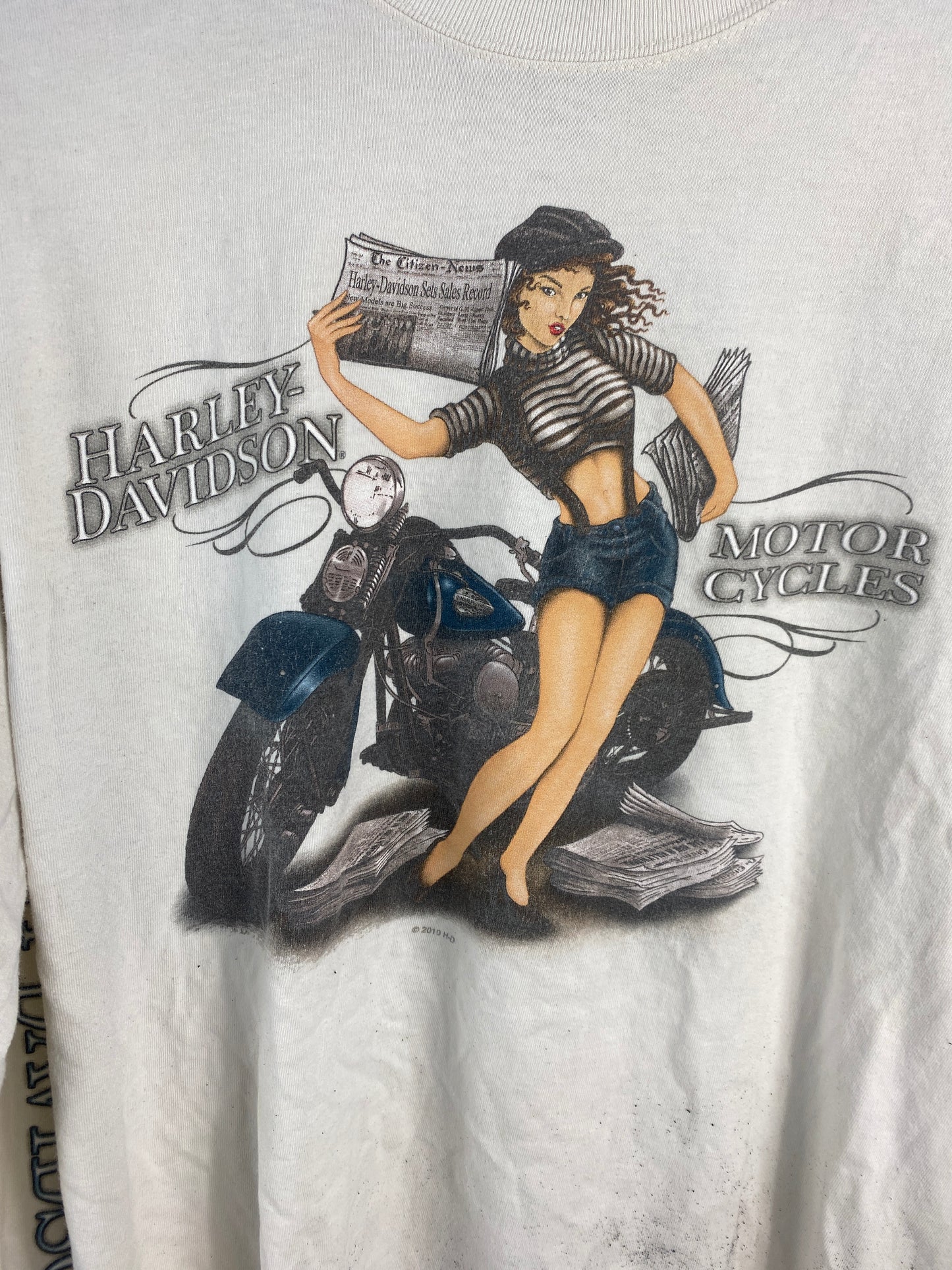 VTG Harley Davidson Newsgirl Daytona L/S Shirt Sz L