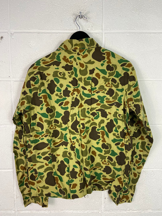 VTG Military Duck Camo Button Up Shirt Sz M