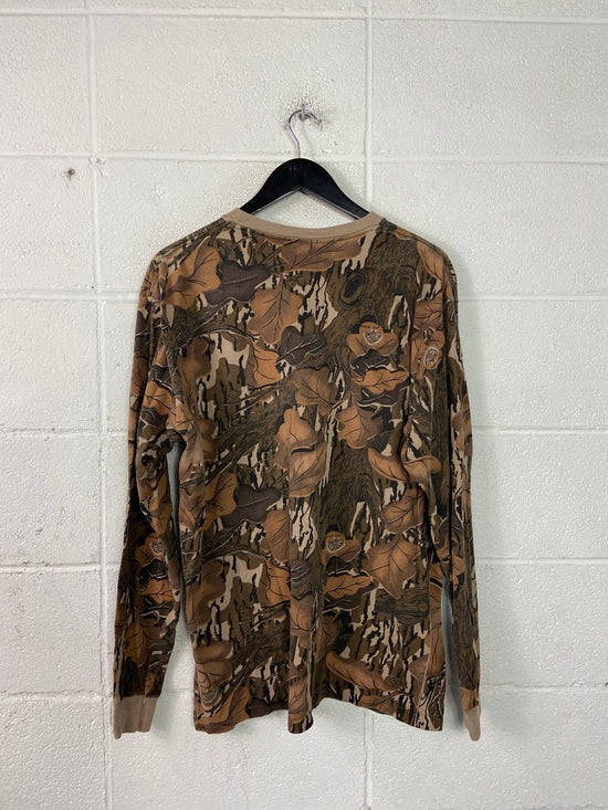 VTG Mossy Oak Leaves LS Tee Sz XL