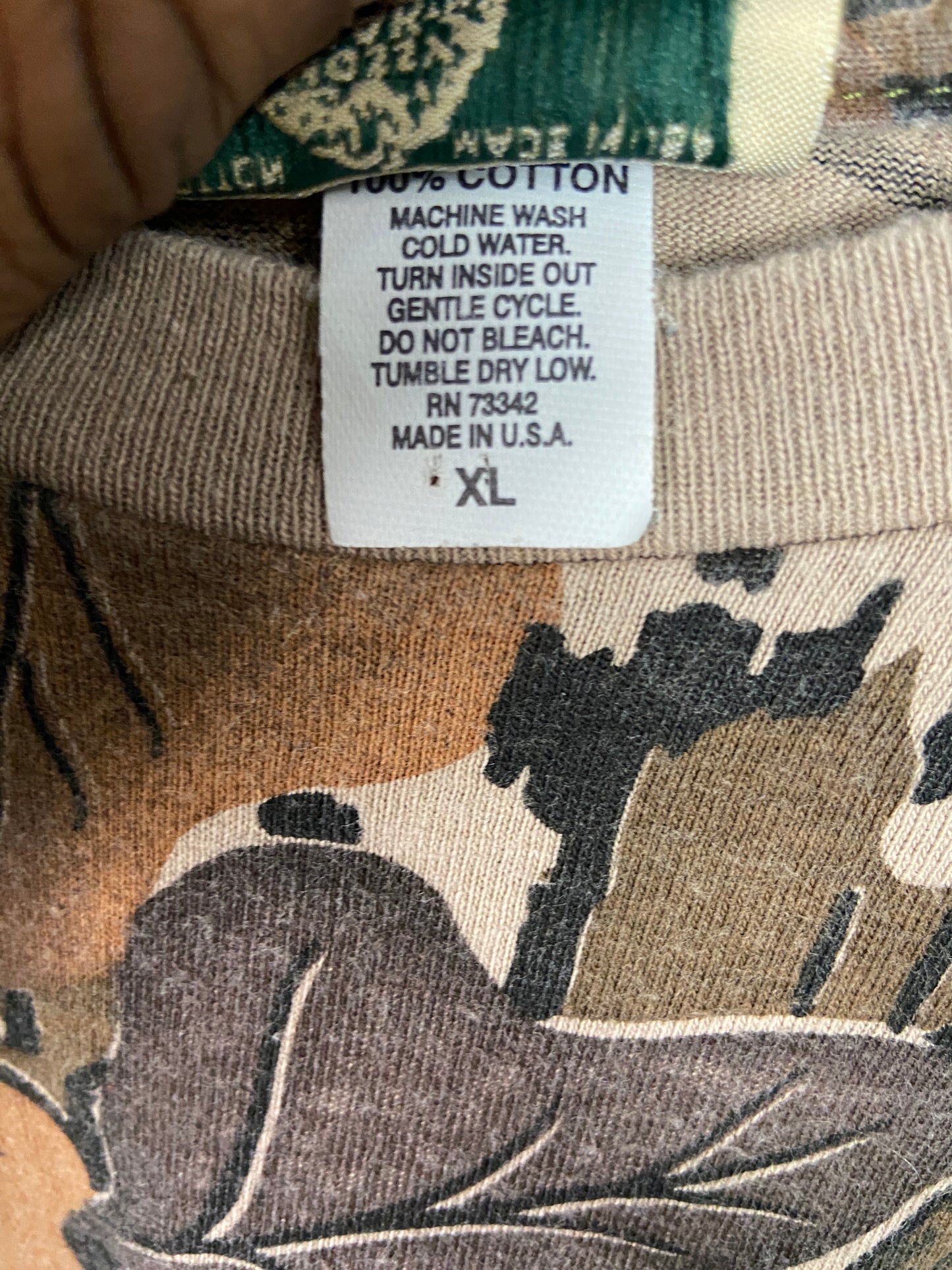 VTG Mossy Oak Leaves LS Tee Sz XL