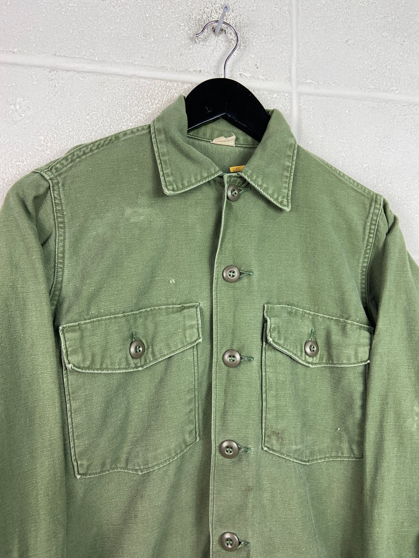 VTG Military Button Up Shirt Sz S
