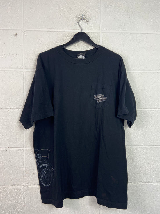 2008 Harley Davidson Side Print Pocket Tee Sz XXL