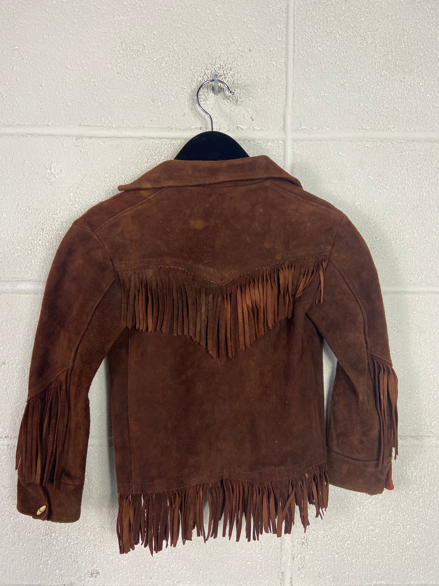 VTG Kids Cowboy Suede Tassle Jacket Sz 4