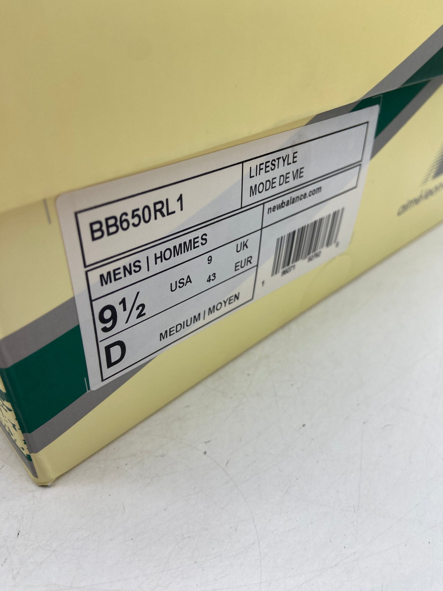 Preowned New Balance 650R Aime Leon Dore White Green Sz 9.5M/11W