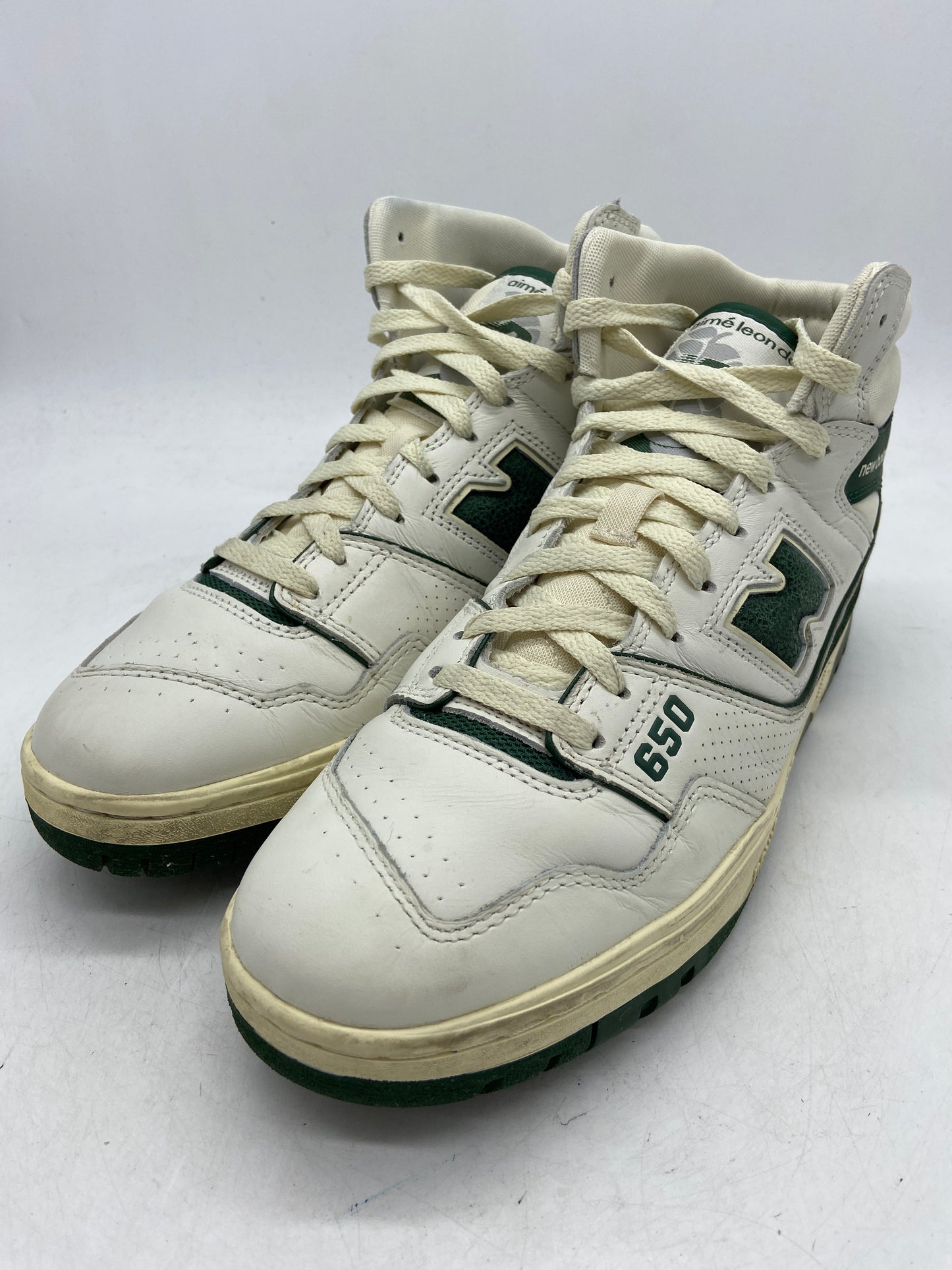 Preowned New Balance 650R Aime Leon Dore White Green Sz 9.5M/11W