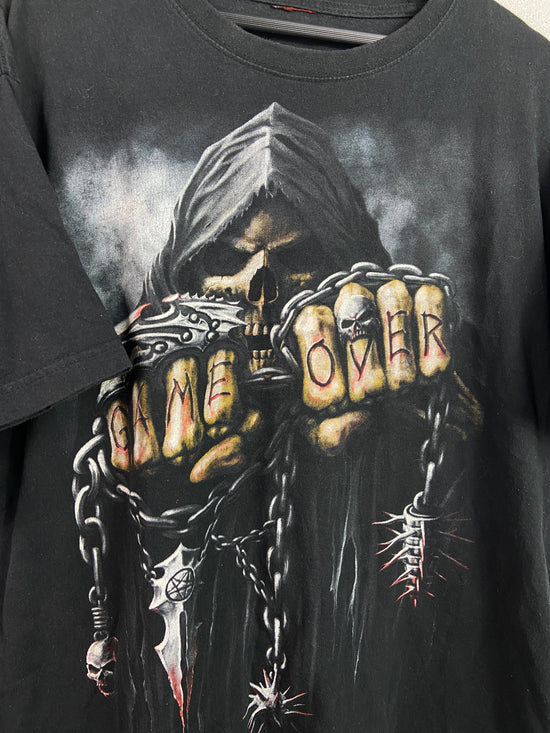 Y2K Game Over You Lose Skull Tee Sz XL/2XL