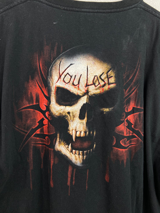 Y2K Game Over You Lose Skull Tee Sz XL/2XL