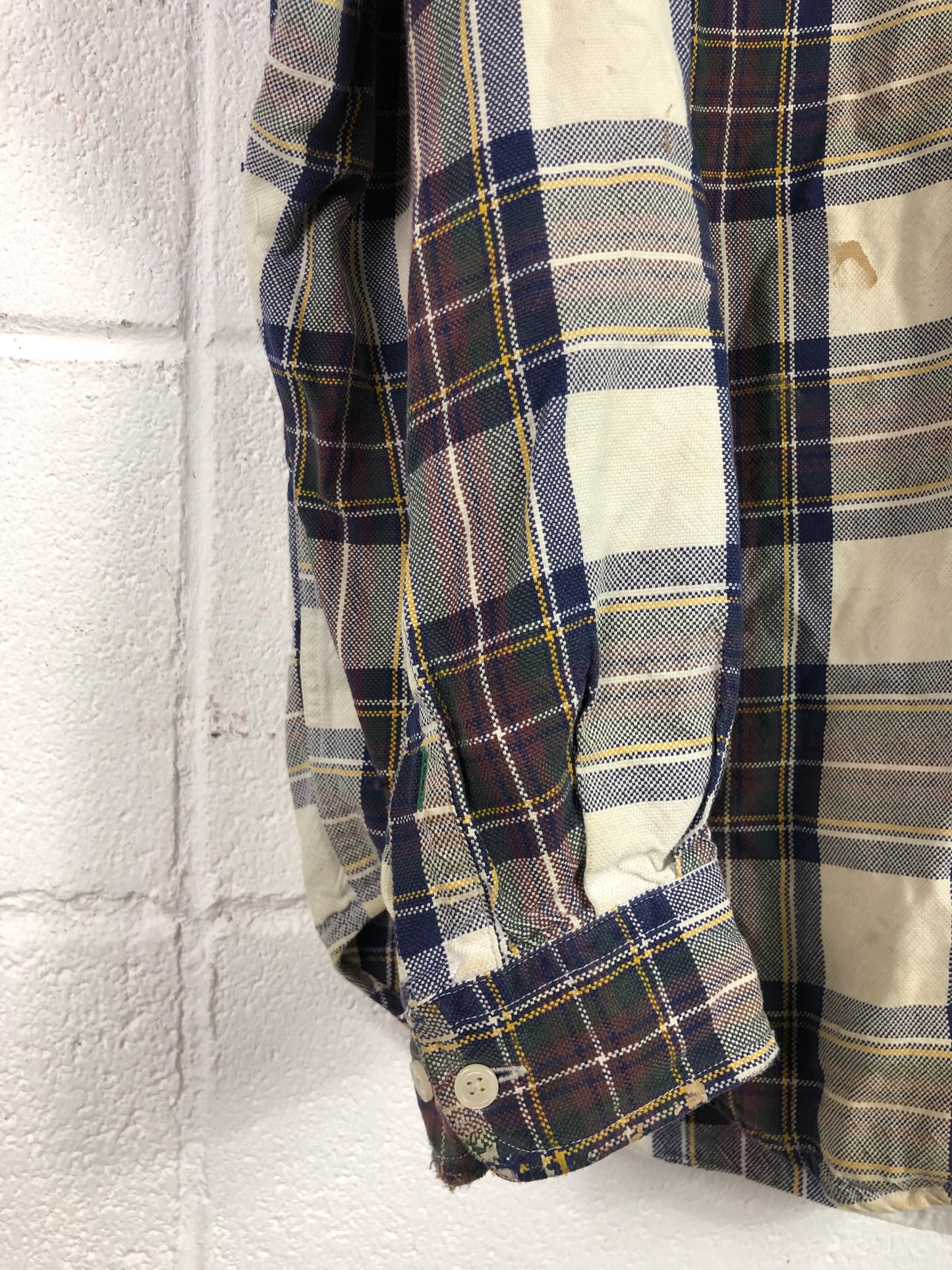 VTG Thrashed Tommy Hilfiger Plaid L/S Button Up Shirt Sz XXL